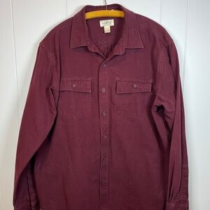 L.L.Bean Traditional Fit Men's Chamois Cloth Shirt 100% Cotton Maroon sz XL Reg